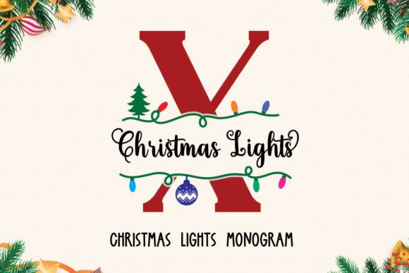 Christmas Lights Monogram: A Festive Font for Cozy Designs