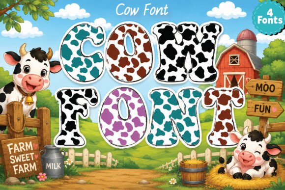 Cow and Cow Print: A Playful Font for Rustic Charm